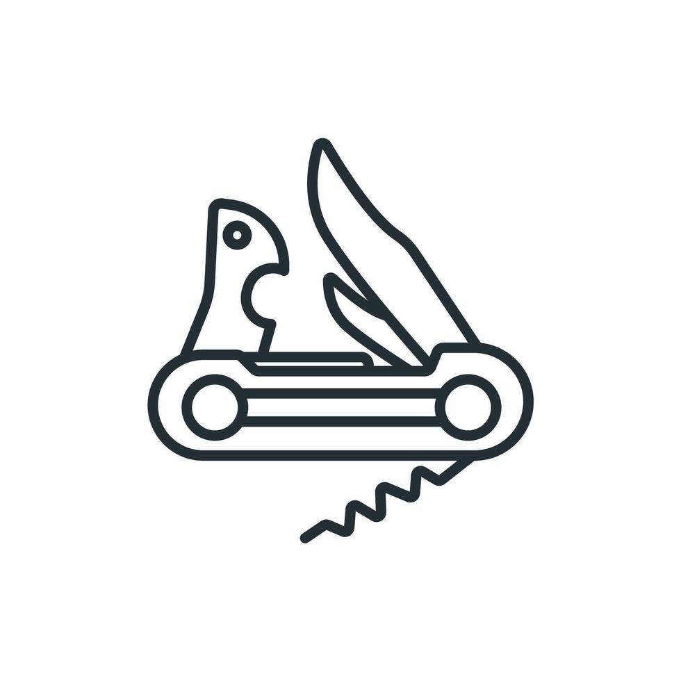 swiss knife icons line Flat style design vector