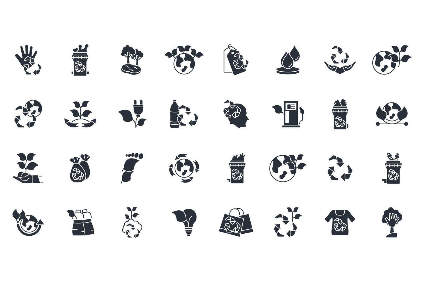 Ecological icons set flat design vector
