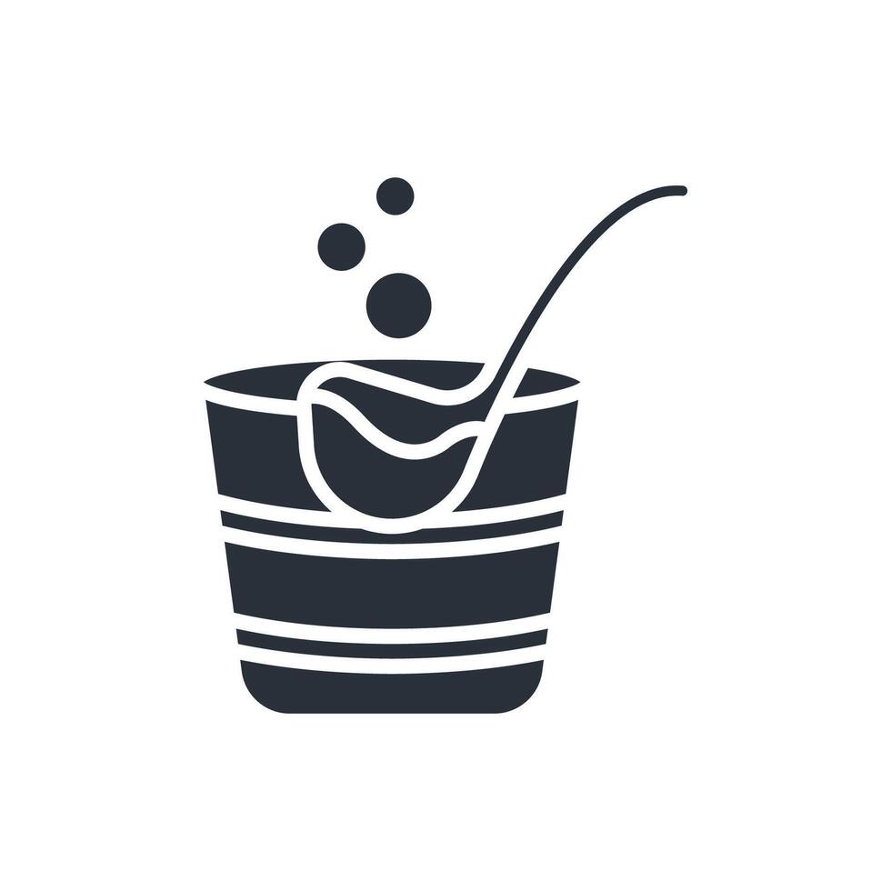 bucket and ladle icons flat solid style vector