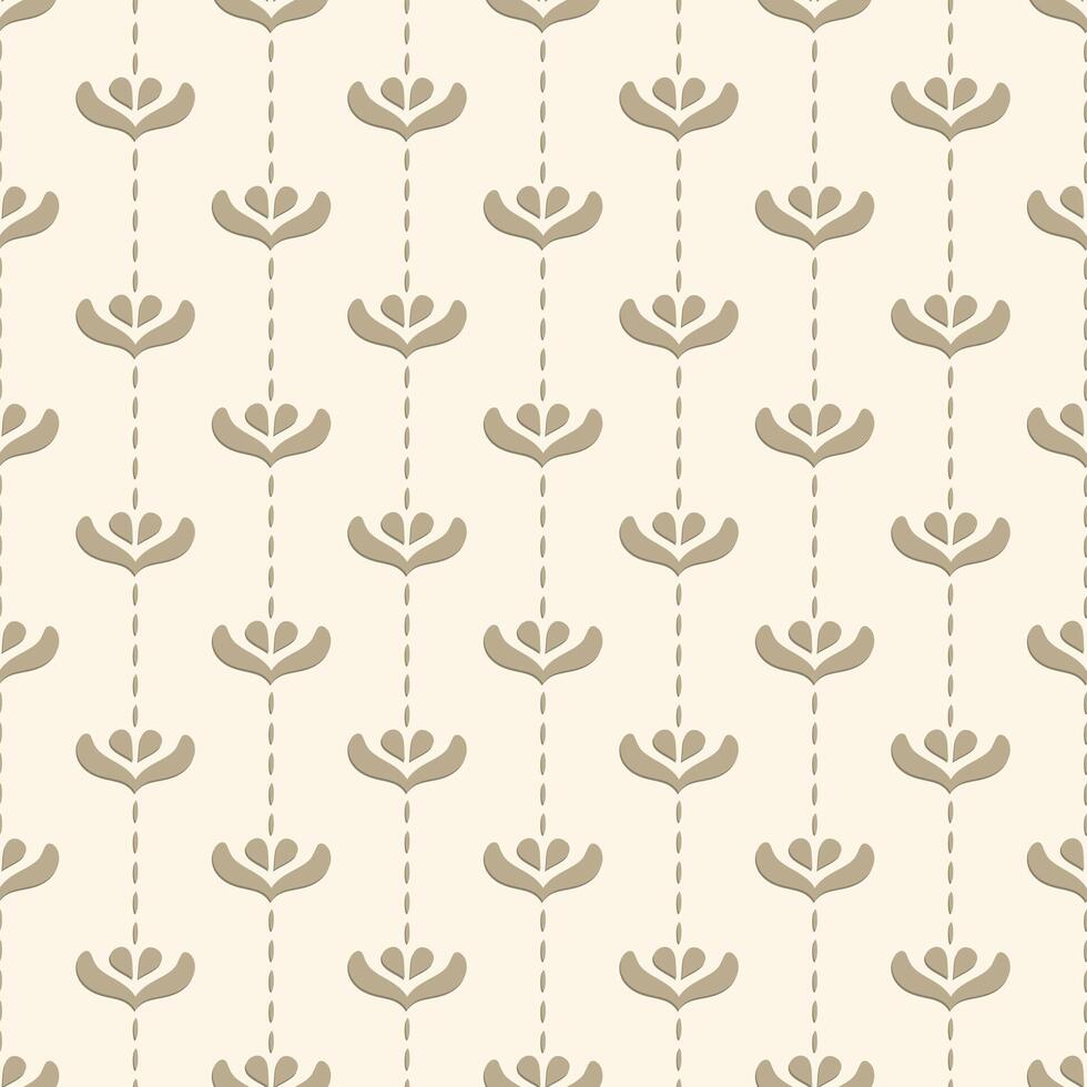 seamless pattern with simple golden floral motifs. Gentle ornamental background for fabric design, wallpaper, wrapping paper, textiles, home decor vector