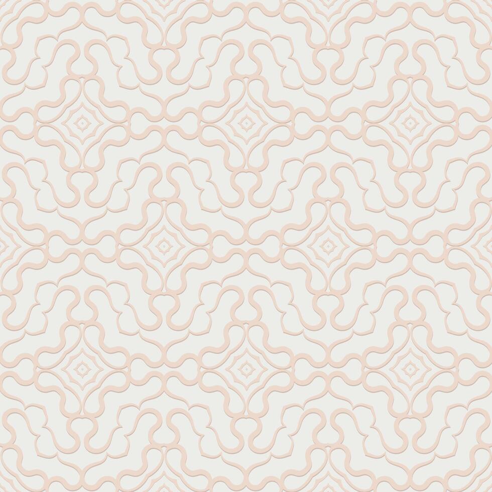 Ornamental seamless pattern with flowing, interconnected lines. Monochrome ornate light beige background with delicate wavy smooth curves, ideal for textiles, wallpapers, and interior decor vector