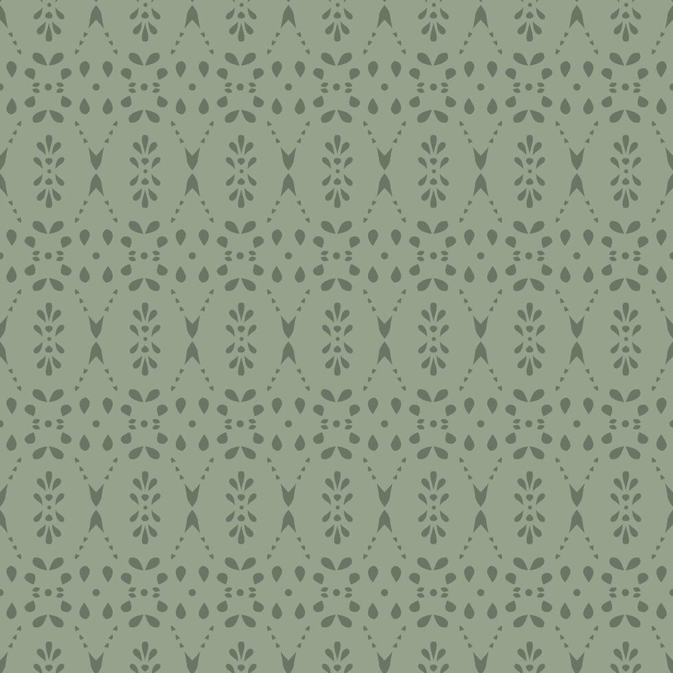 Traditional seamless pattern with geometric design in muted sage green. Subtle texture in oriental style for textiles, wallpaper, fabric vector