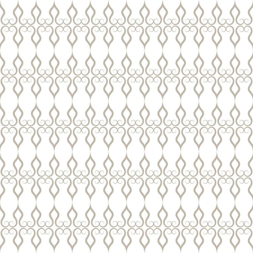 Elegant seamless pattern with delicate grid of ornamental swirls. Classic repeating trelis motif for wallpaper, fabric, textile, design vector