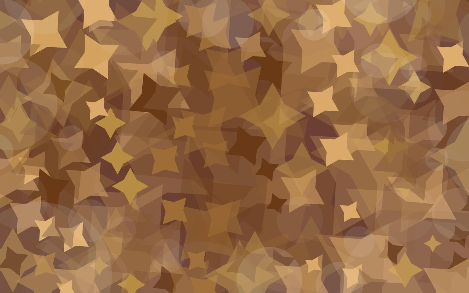 Background with dazzling stars in goldencolors. Non seamless pattern with overlapping stars. Festive holidaybackdrop for celebratory occasions, decoration, scrapbook. vector