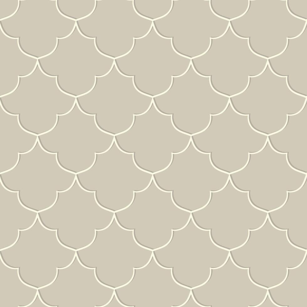 Classic trellis seamless pattern in light beige colors. Elegant geometric background for wallpaper, textiles, home decor. Decorative morocco geometric pattern quatrefoil backdrop vector