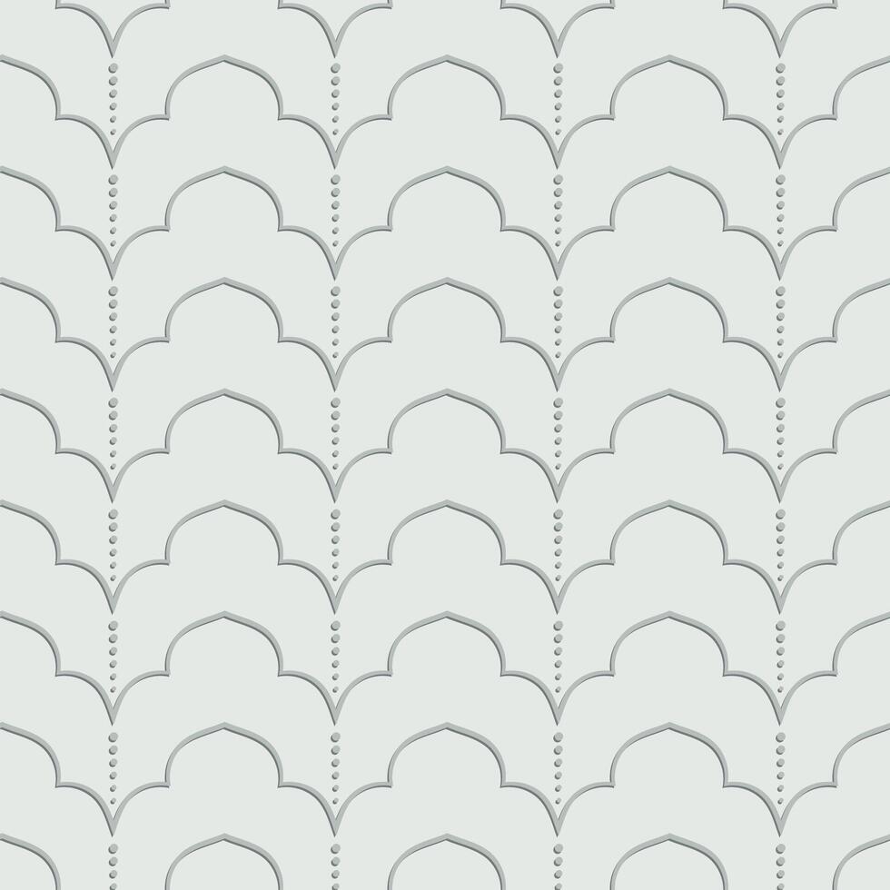 Classic trellis seamless pattern in light grey colors. Elegant geometric background in oriental for wallpaper, textiles, home decor. Decorative turkish geometric pattern quatrefoil backdrop vector