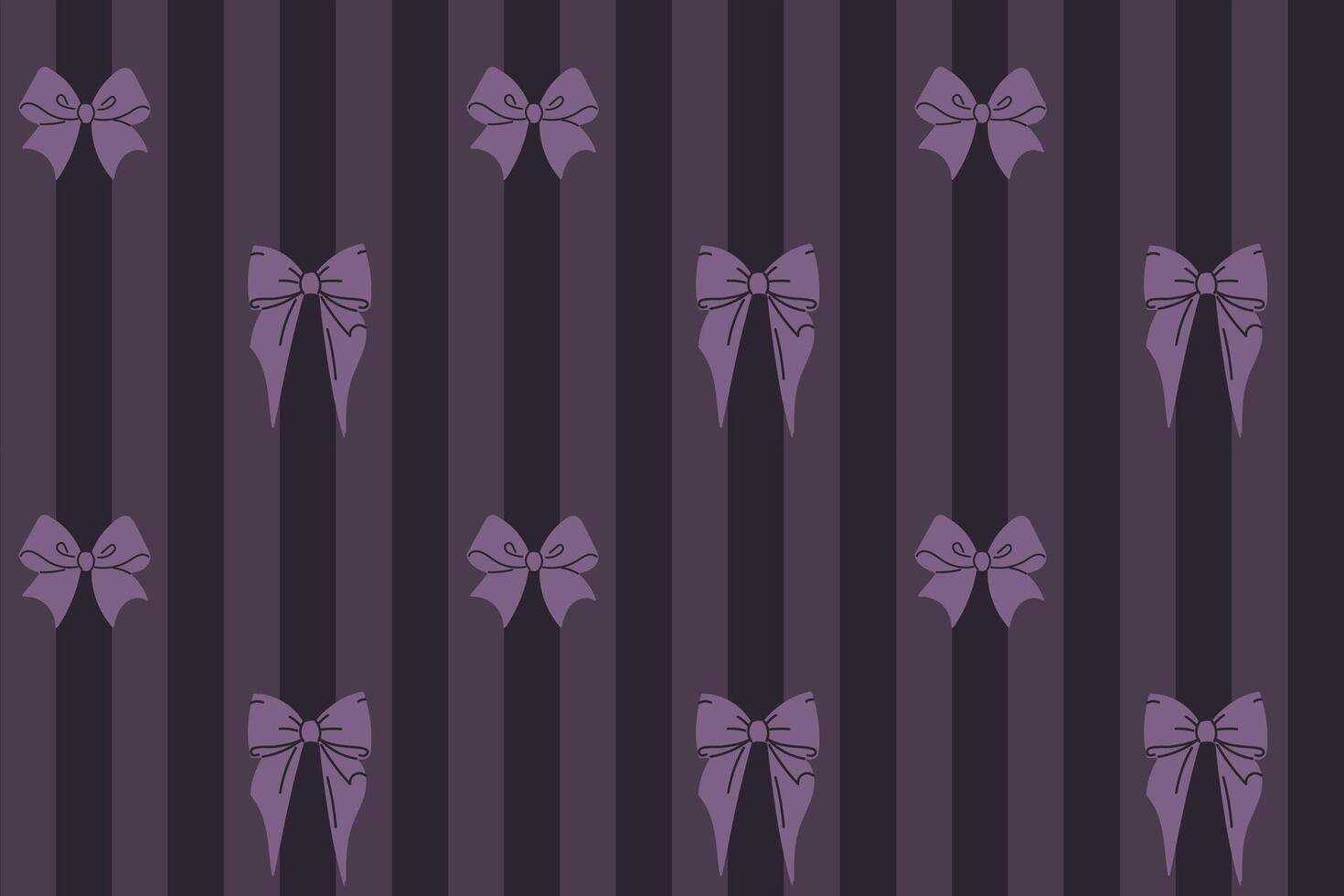 Seamless dark gray striped background with purple bow ribbon elements vector