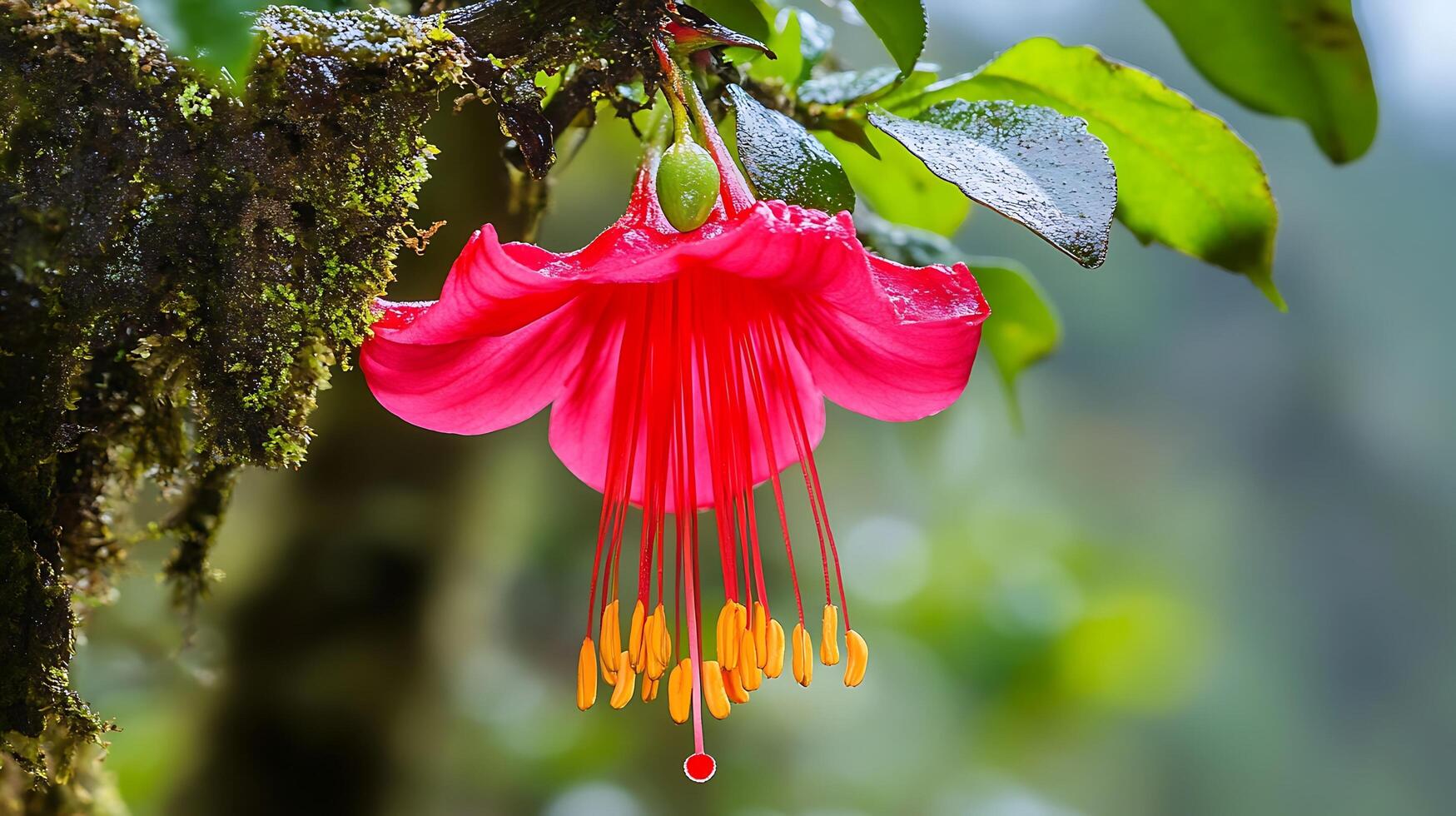 A flower with a drop of water on it photo