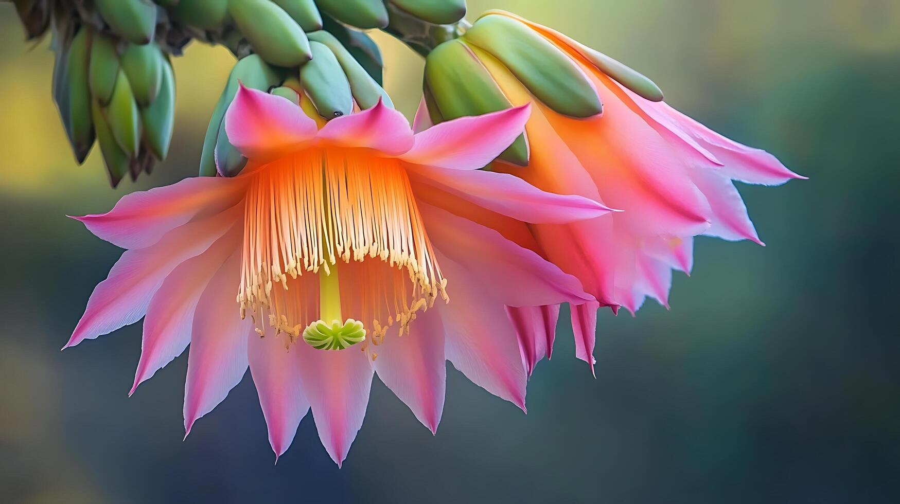 A pink and orange flower is shown in the photo