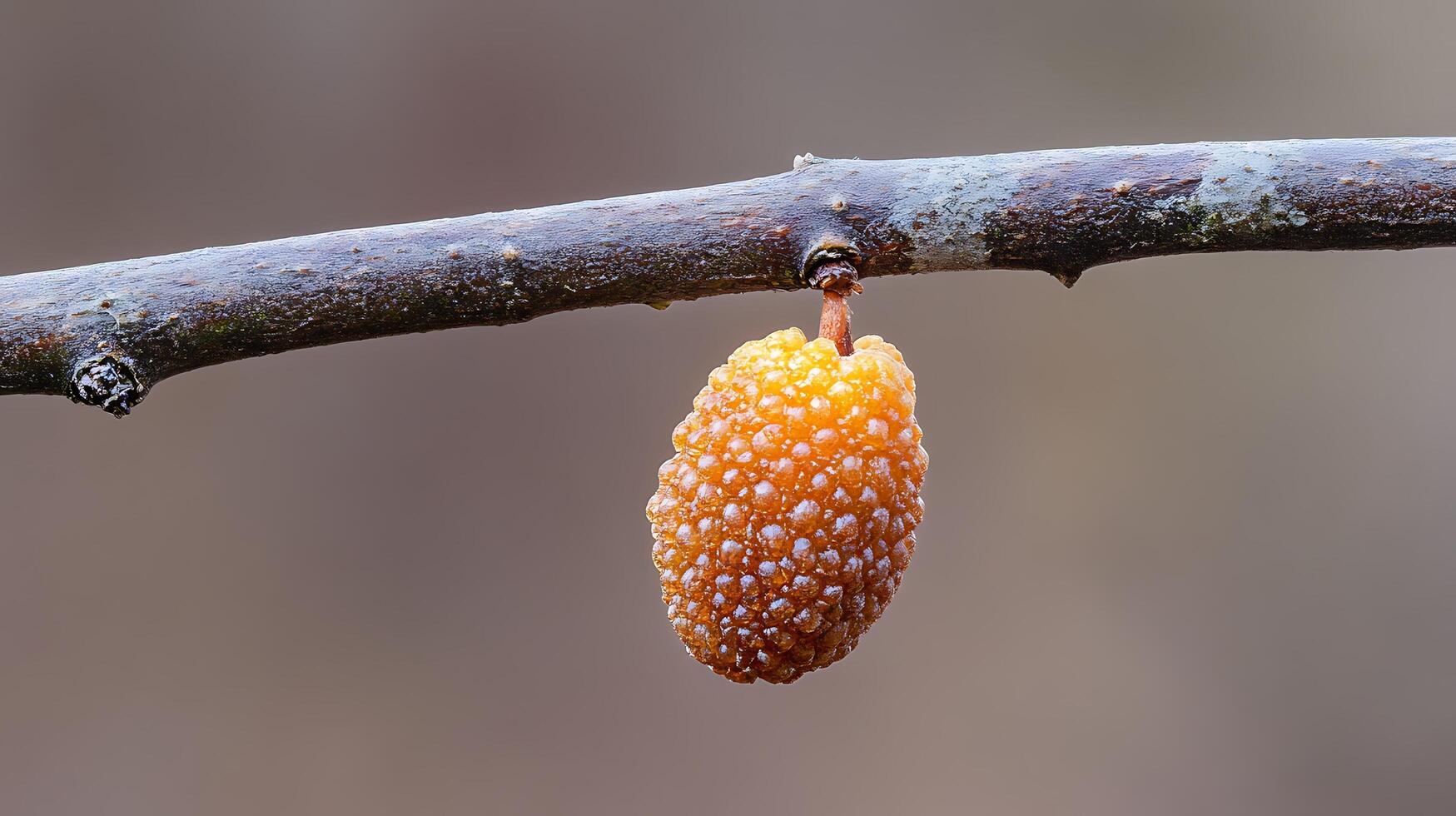 A small orange fruit on a branch photo