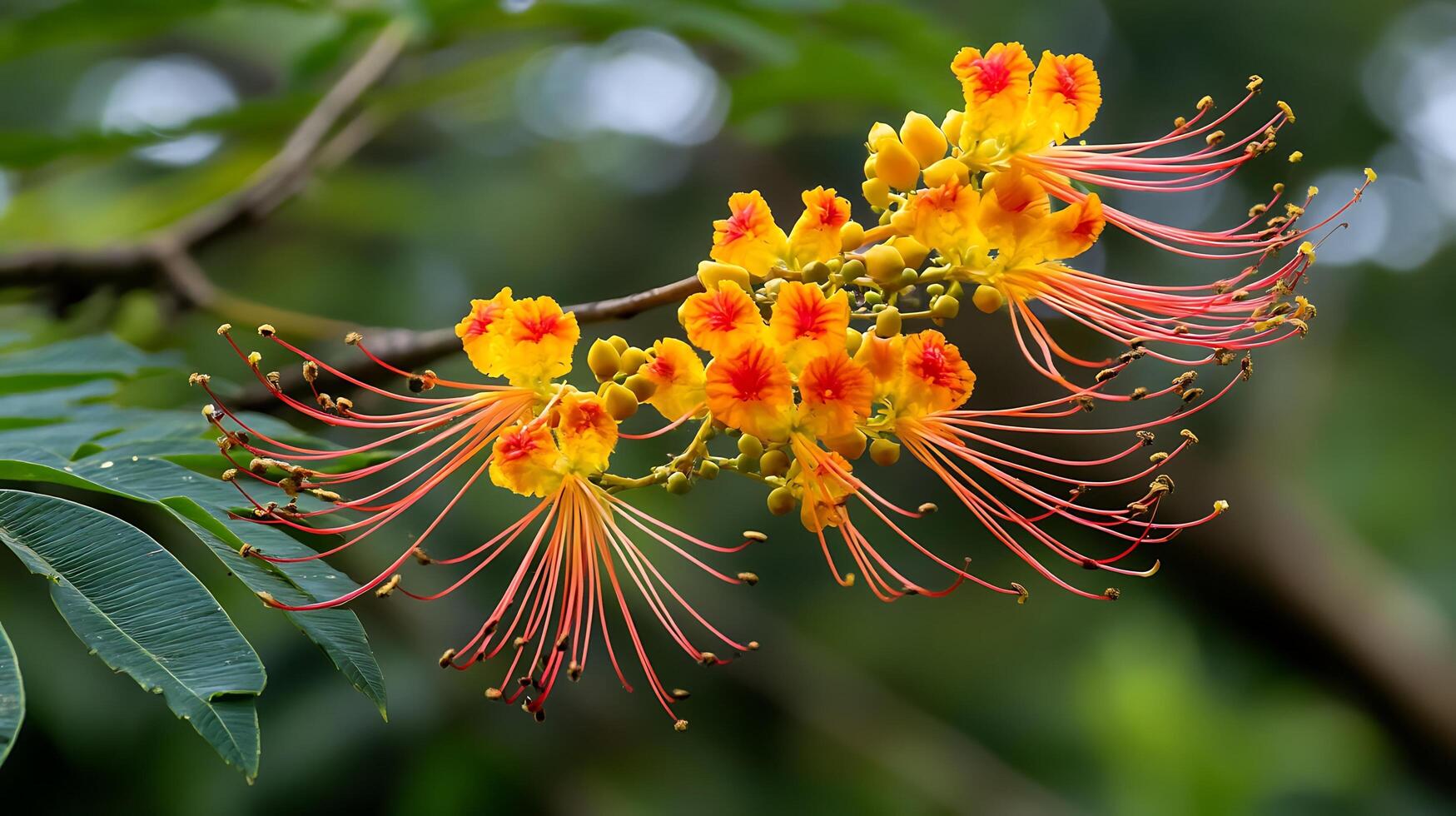 A tree with yellow and orange flowers photo