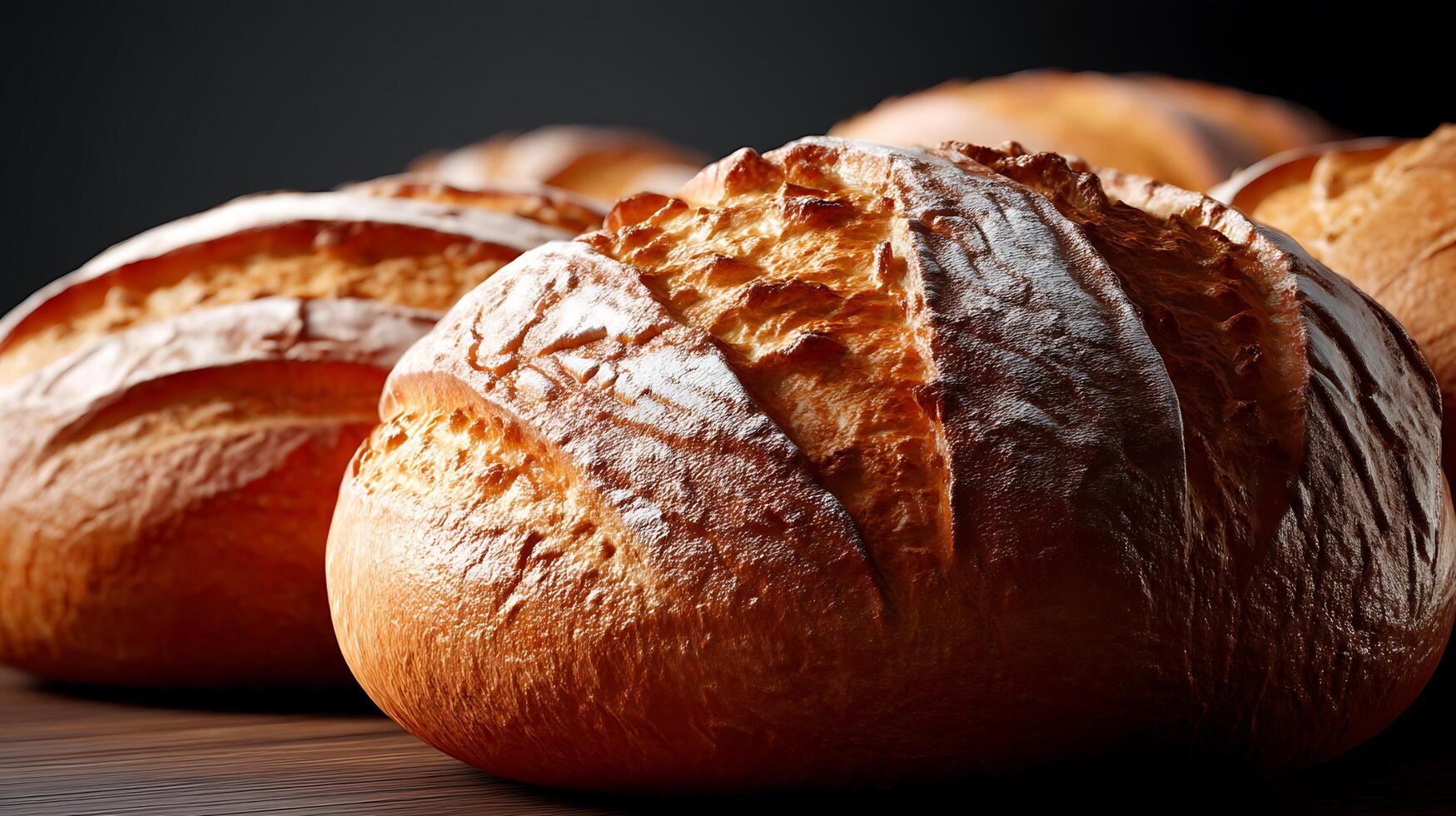 A group of breads on a table photo