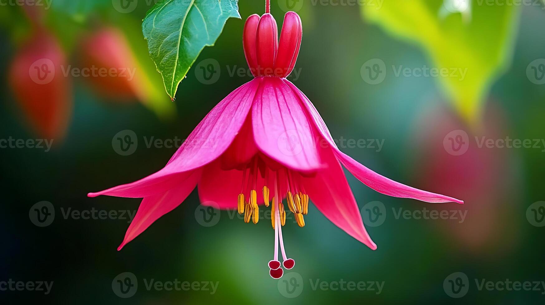 Pink fuchsia flower photo