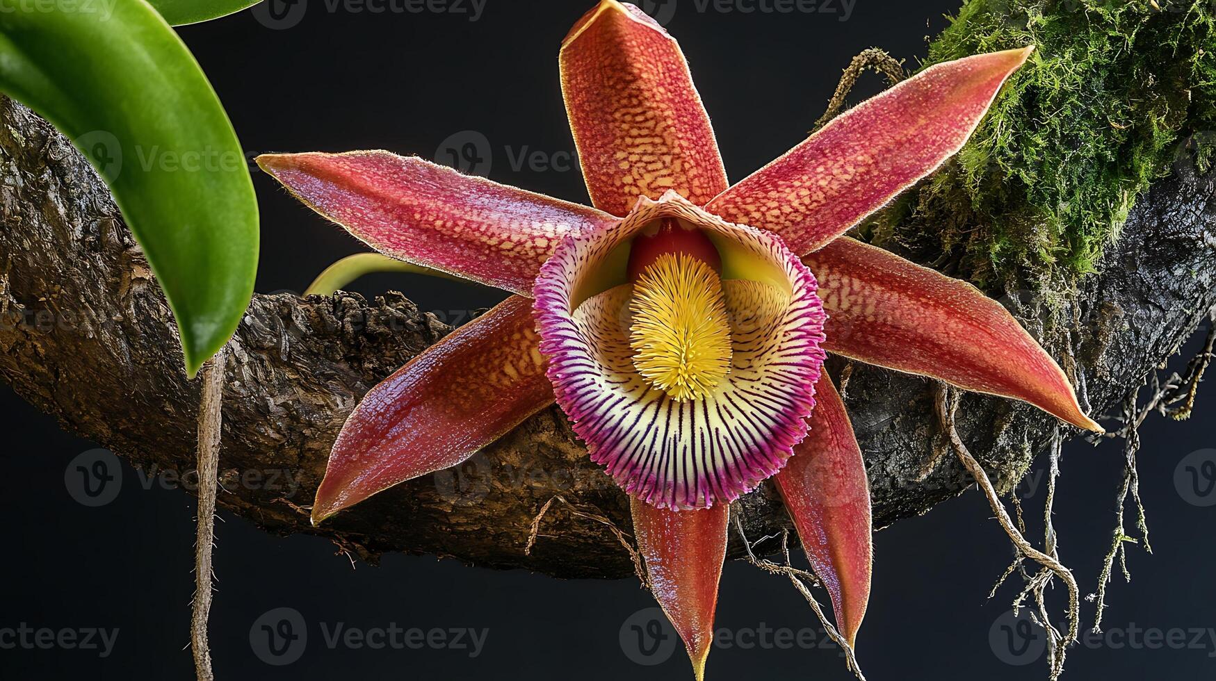 A flower that is growing on a tree branch photo