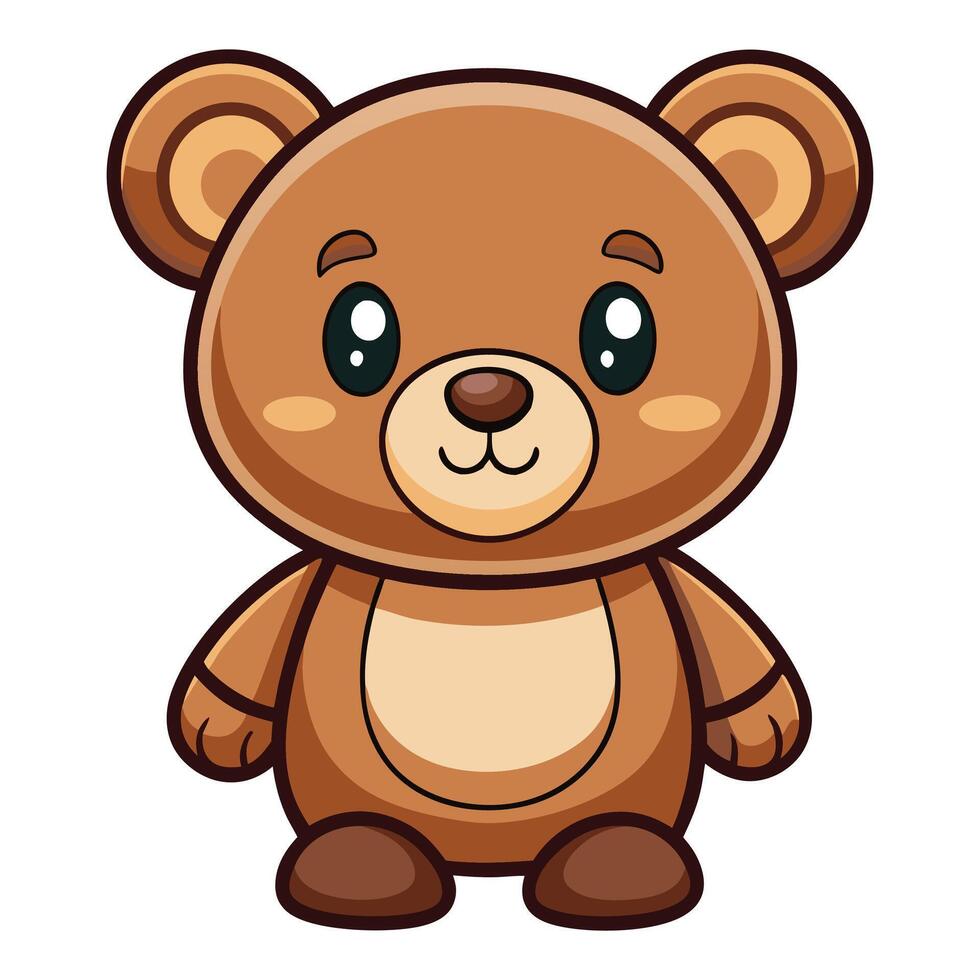 Cartoon teddy bear isolated on white background vector