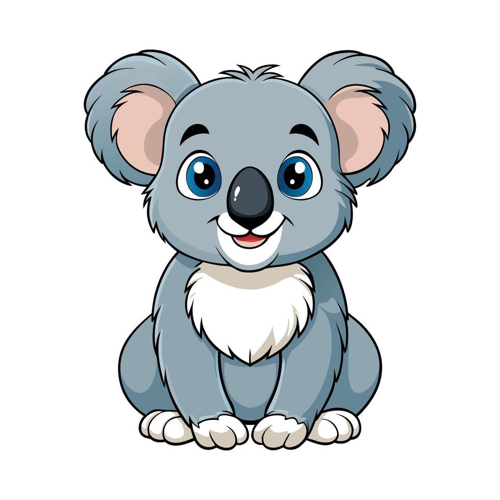 Beautiful Koala sits on isolated on white backgrund vector