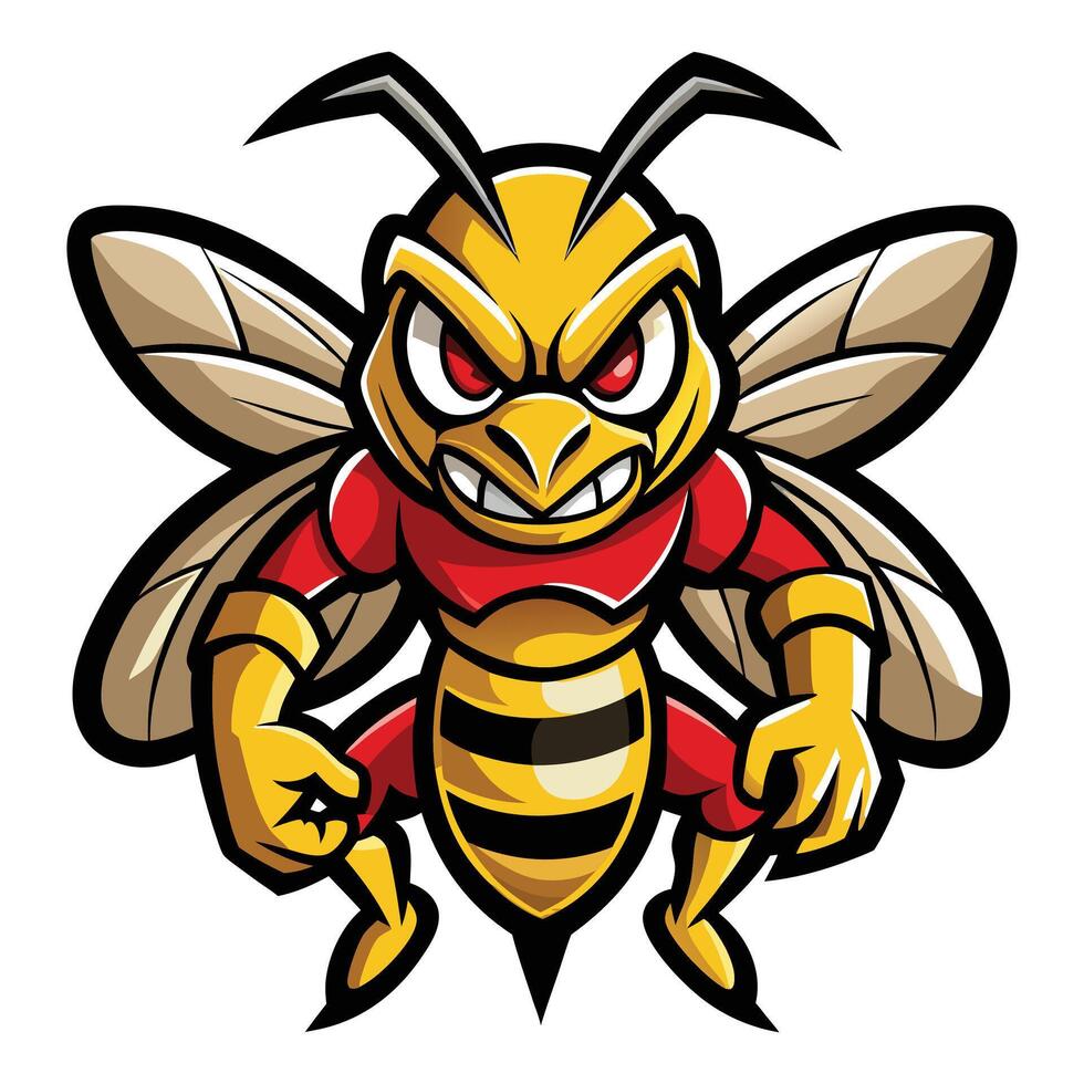 Angry Hornet Mascot isolated on white background vector