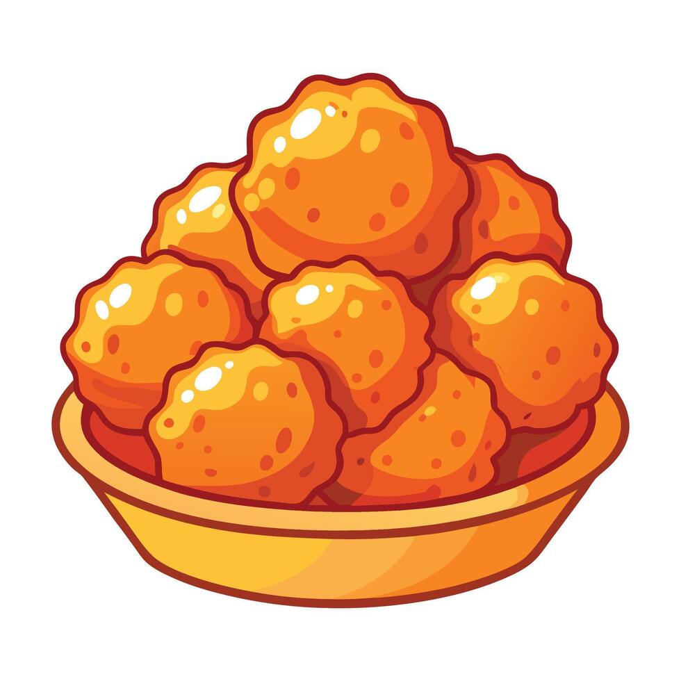 Chicken Nuggets clipart on white background vector