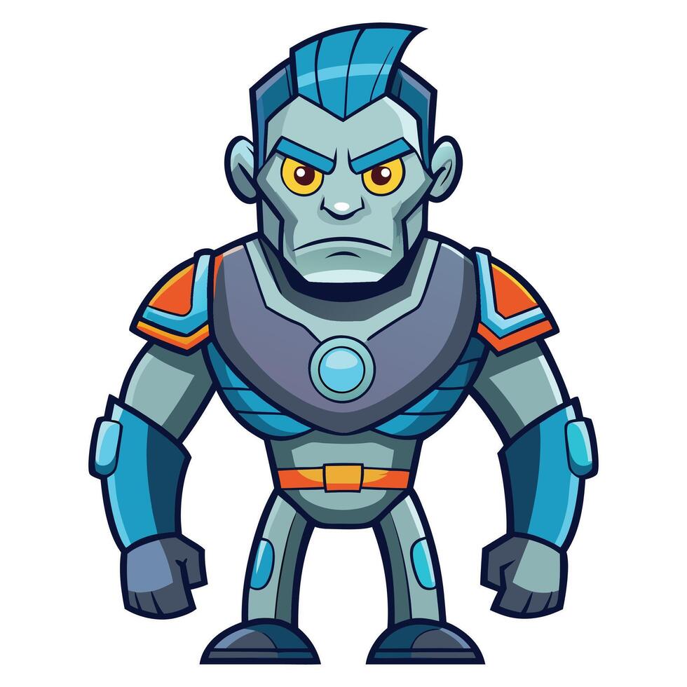 Clipart Cyborg Isolated on White Background vector