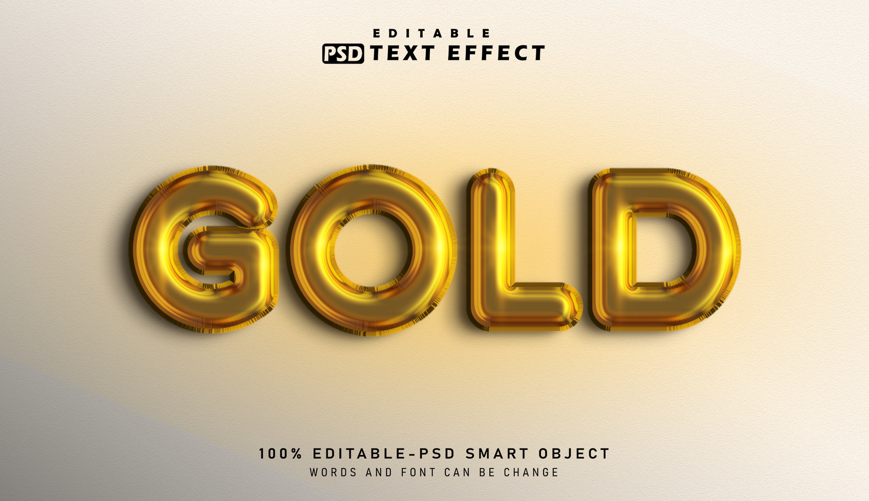 Gold Metalic text effect - Editable text effect psd
