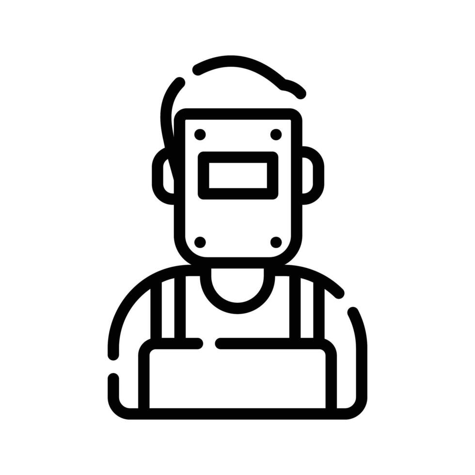 A handy line style icon depicting welder avatar vector