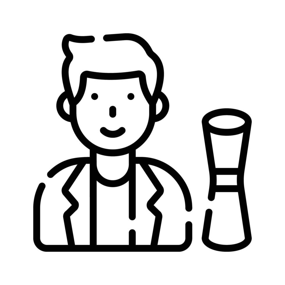 Get this amazing line style icon of architect with scroll vector