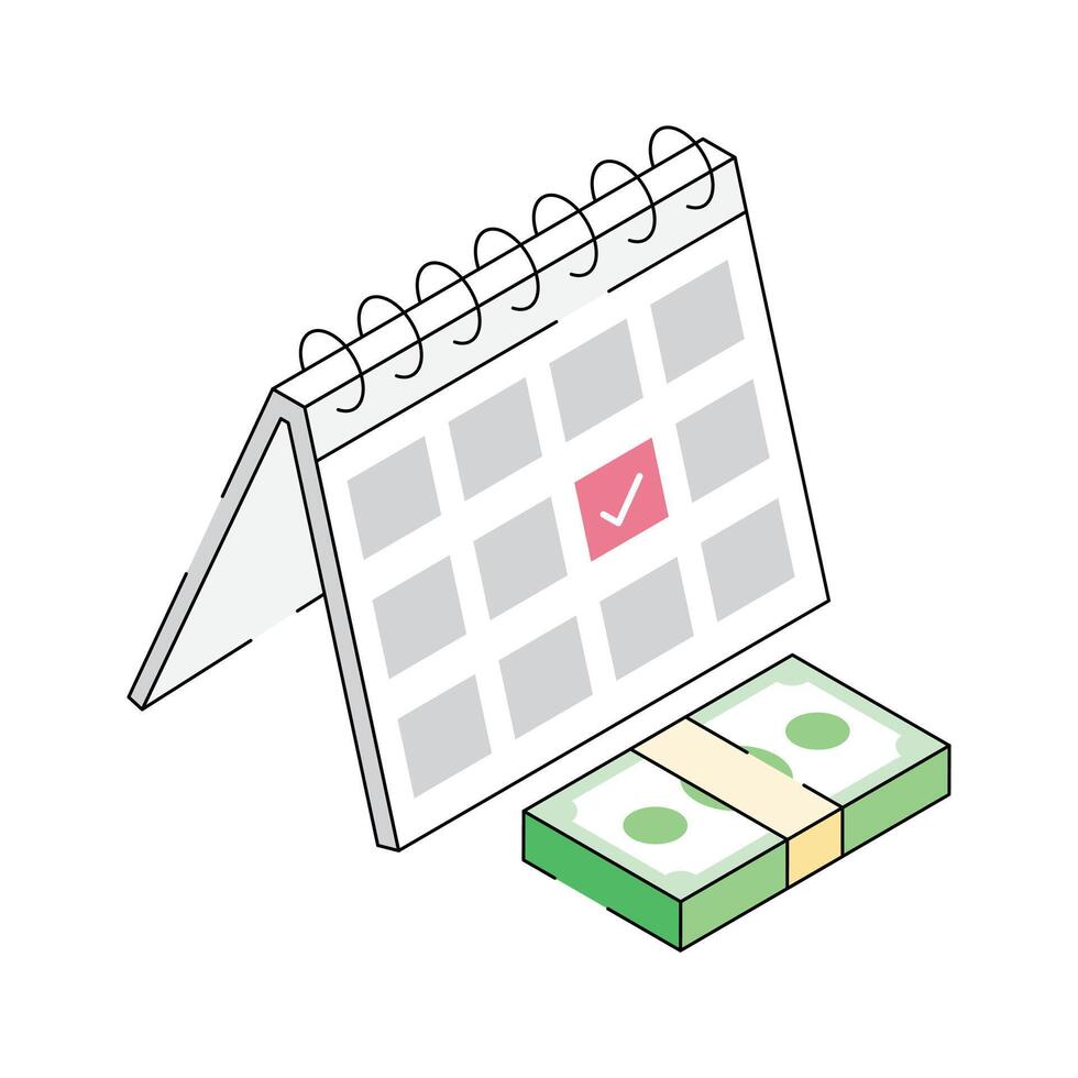 Payment dues icon creatively designed in isometric style vector