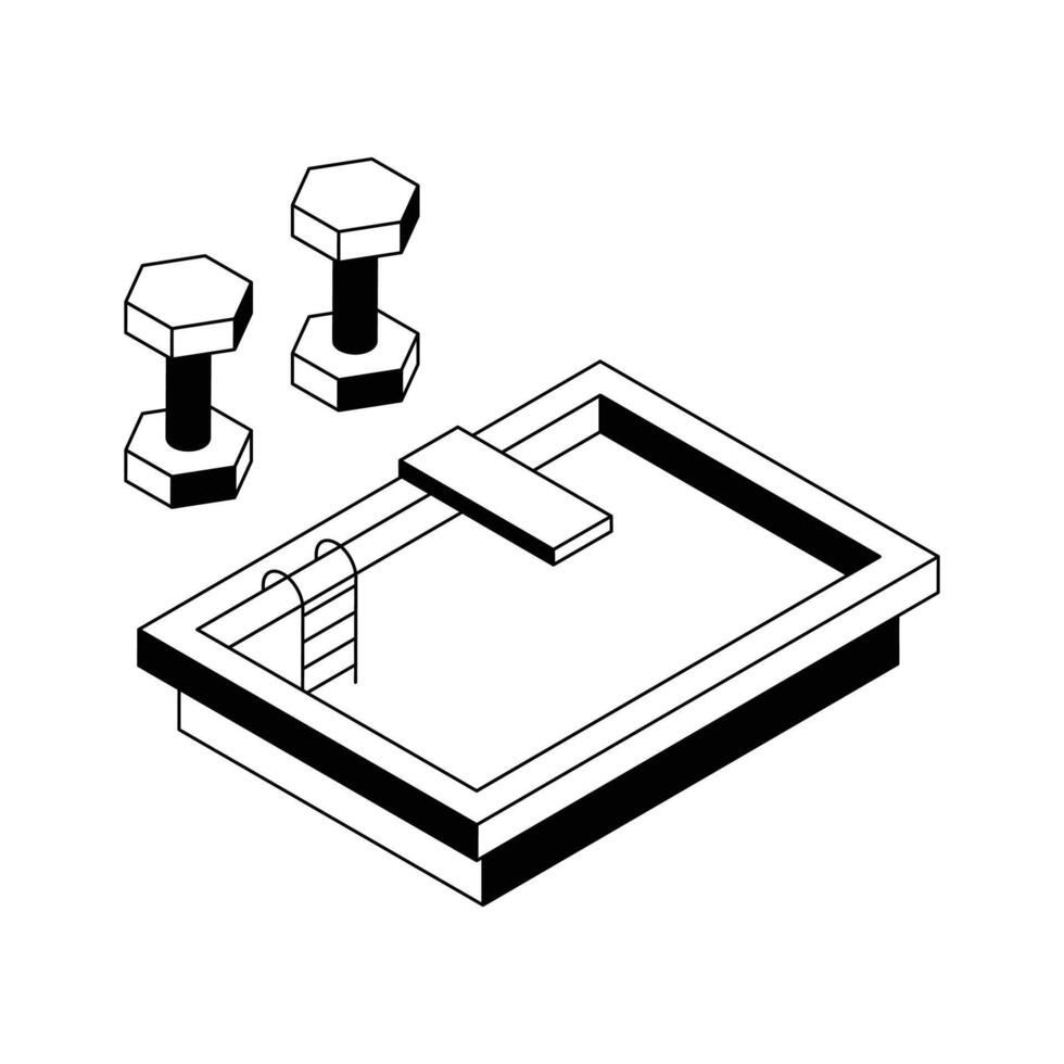 Latest icon of pool designed in isometric style. vector