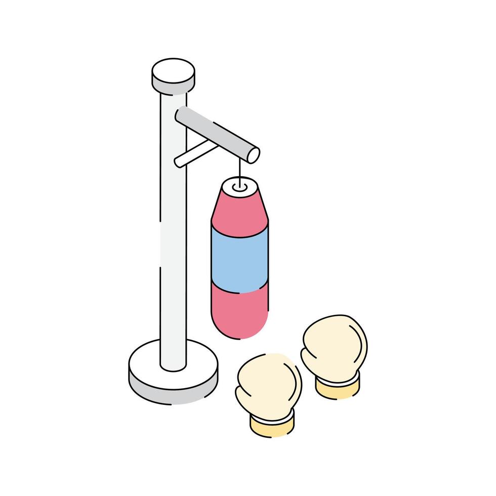 Gym punching bag icon designed in isometric style vector