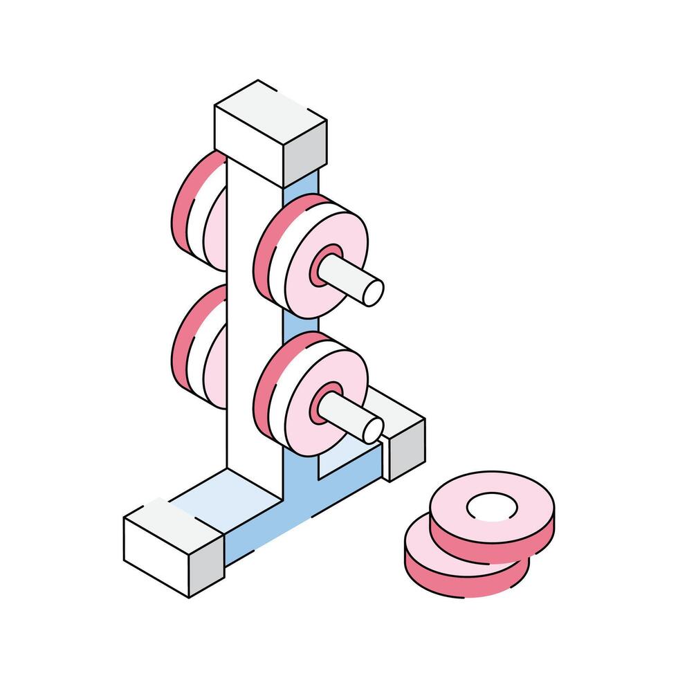 Well crafted isometric icon showing barbell rack vector