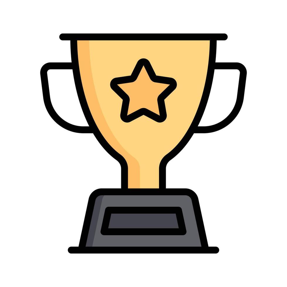 Get a sight of this latest flat outline icon depicting trophy vector