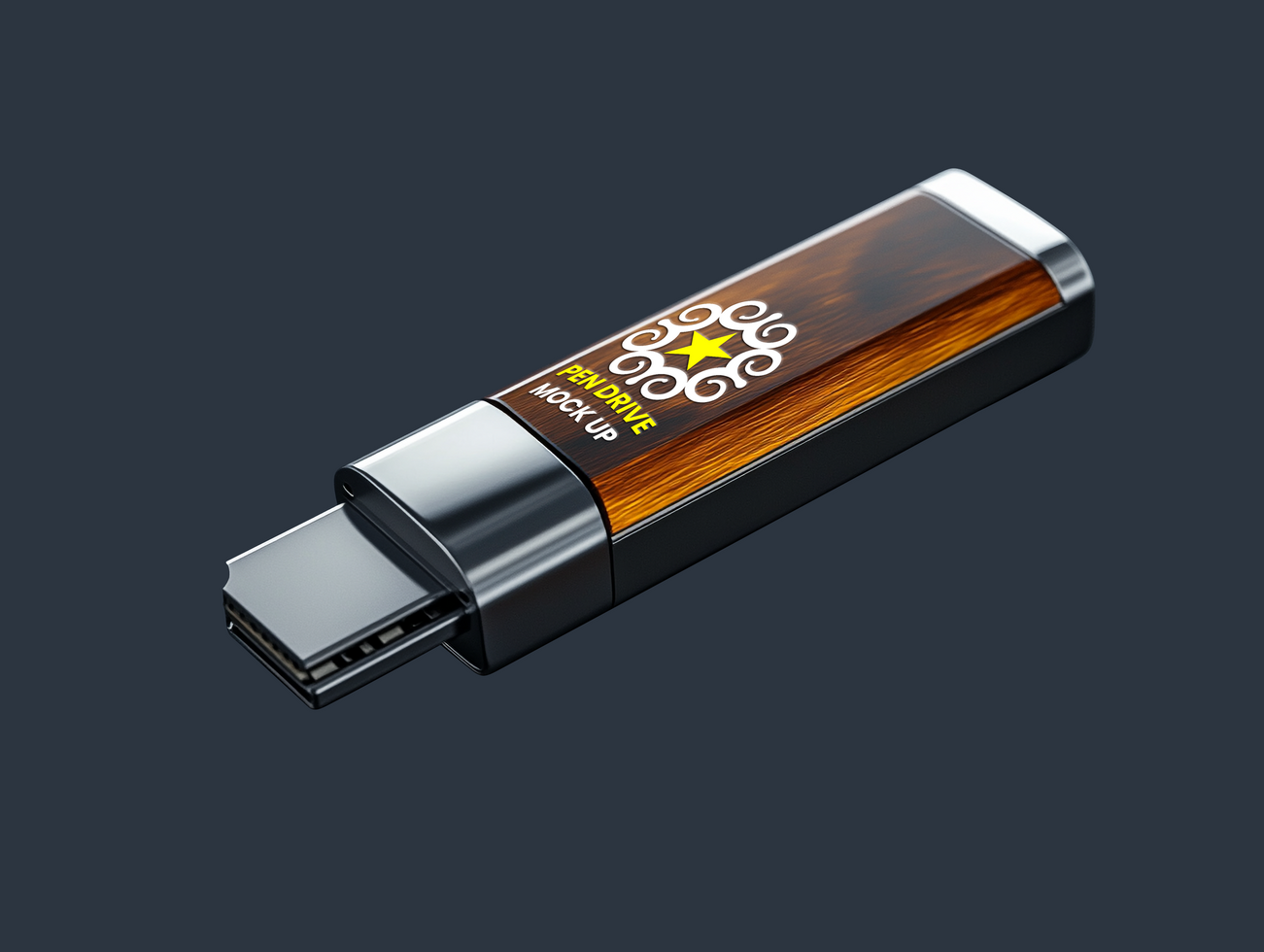 Stylish and compact Pen drive mock up used for computer and USB Pen drive mock up access psd