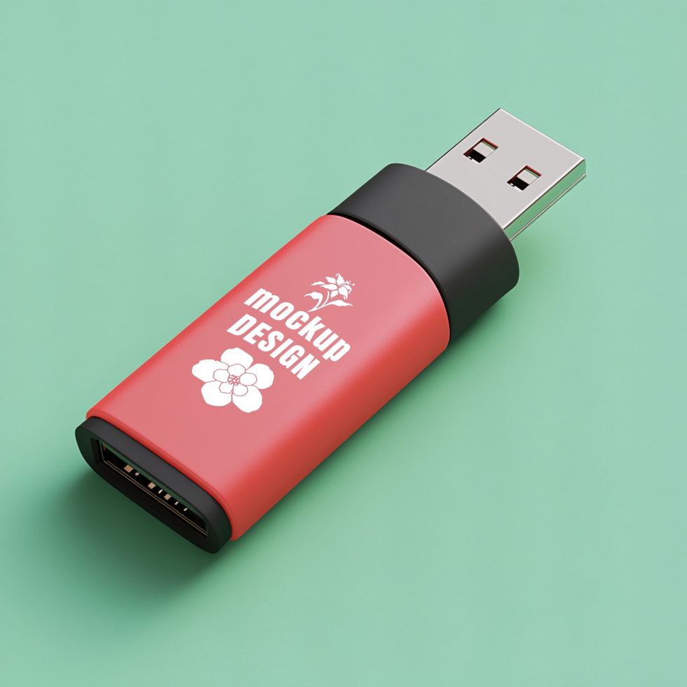 Updated Pen Drive Mock Up Durable USB Memory Stick With Metal Body And Engraving psd
