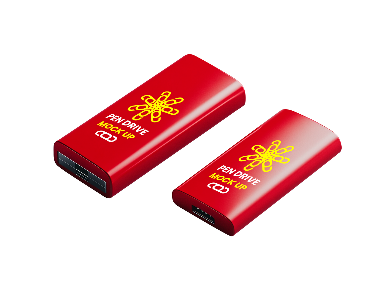 Smart Pen drive mock up crafted with brand-ready style and clean USB Pen drive mock up design psd