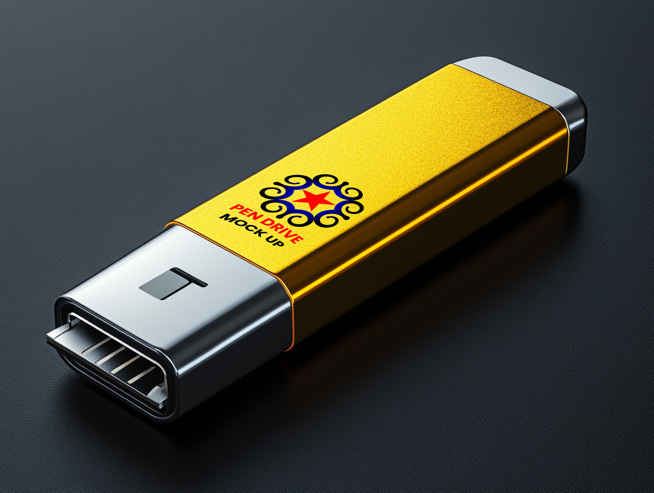 Pen Drive Mock Up High Quality 3D USB Flash Drive For Tech Presentation psd