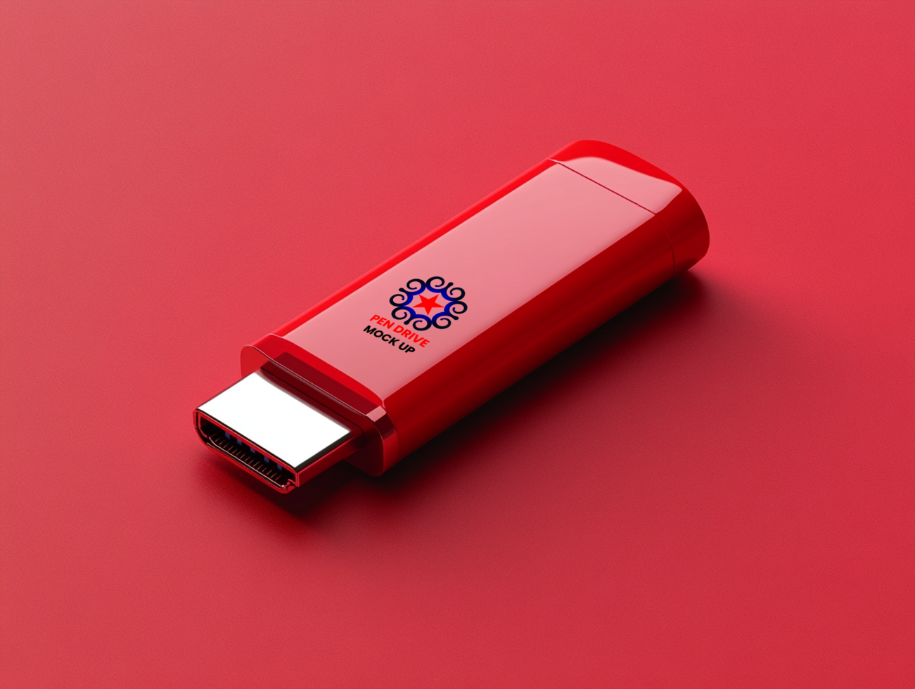 Elegant USB Pen drive mock up showing plug-in capability and digital-ready Pen drive mock up psd