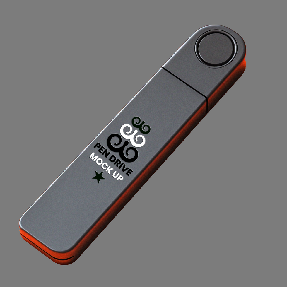 Solid Pen drive mock up ideal for tech branding with plug Pen drive mock up and compact design psd