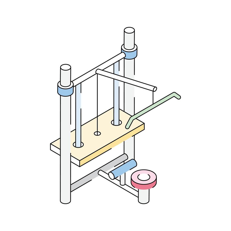 A well crafted isometric icon depicting workout machine with cables vector
