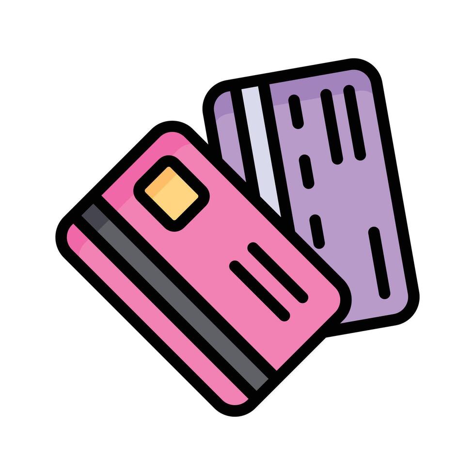 Check out out premium flat outline style icon of credit cards vector