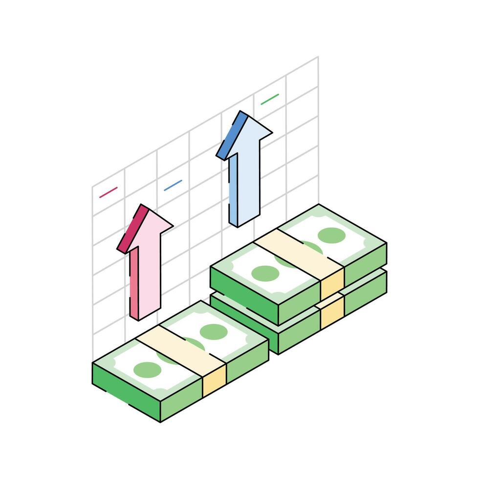 Grab this amazing isometric icon showing profit analysis vector