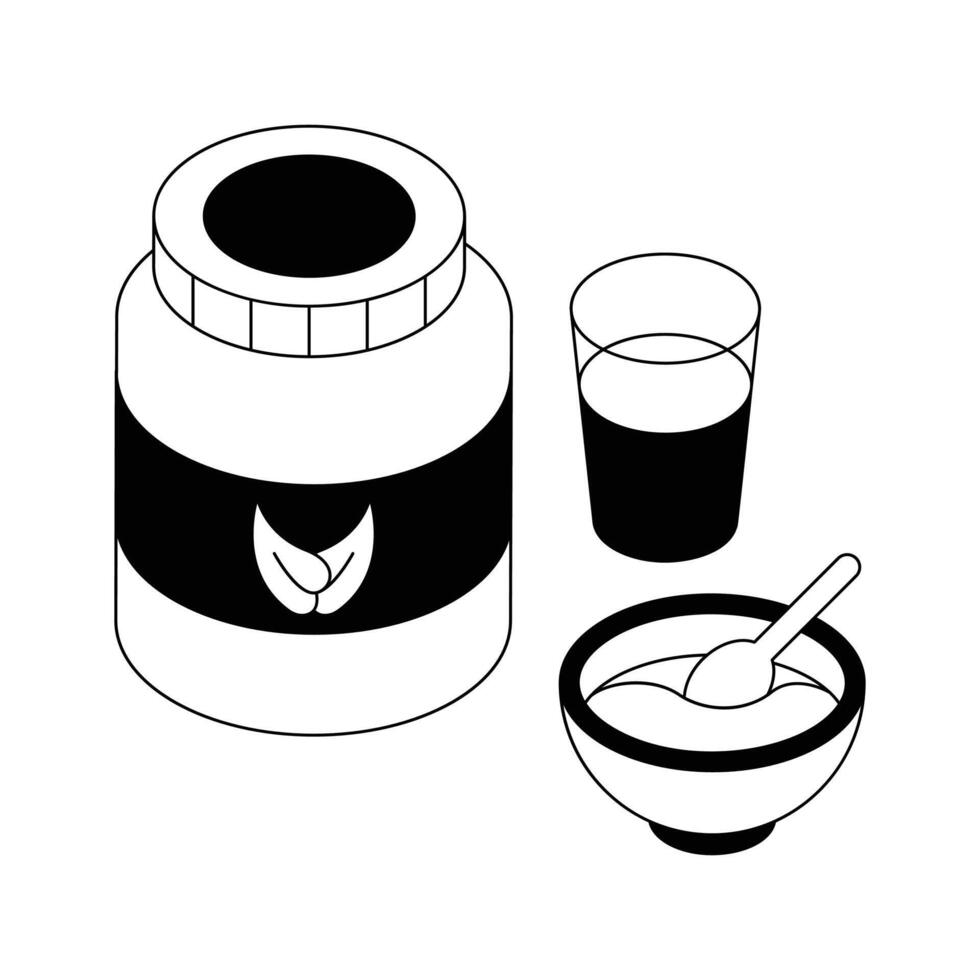 Grab this amazing isometric icon showing protein food jar. vector