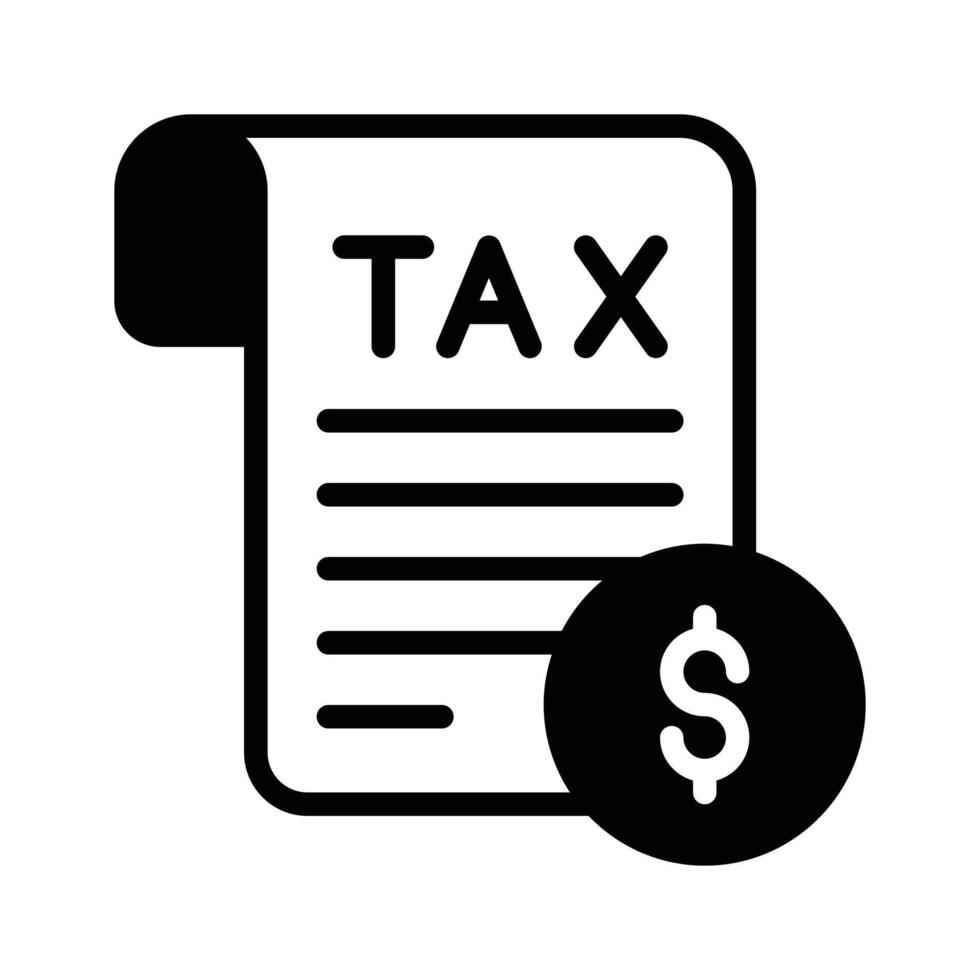 Have a look at this amazing glyph icon showing tax report. vector