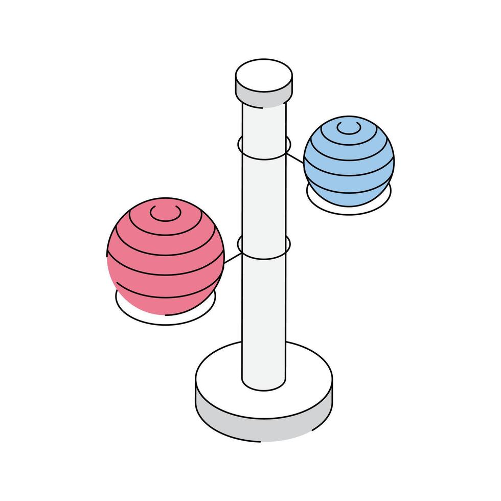 Get a sight of this modern isometric yoga ball rack icon vector