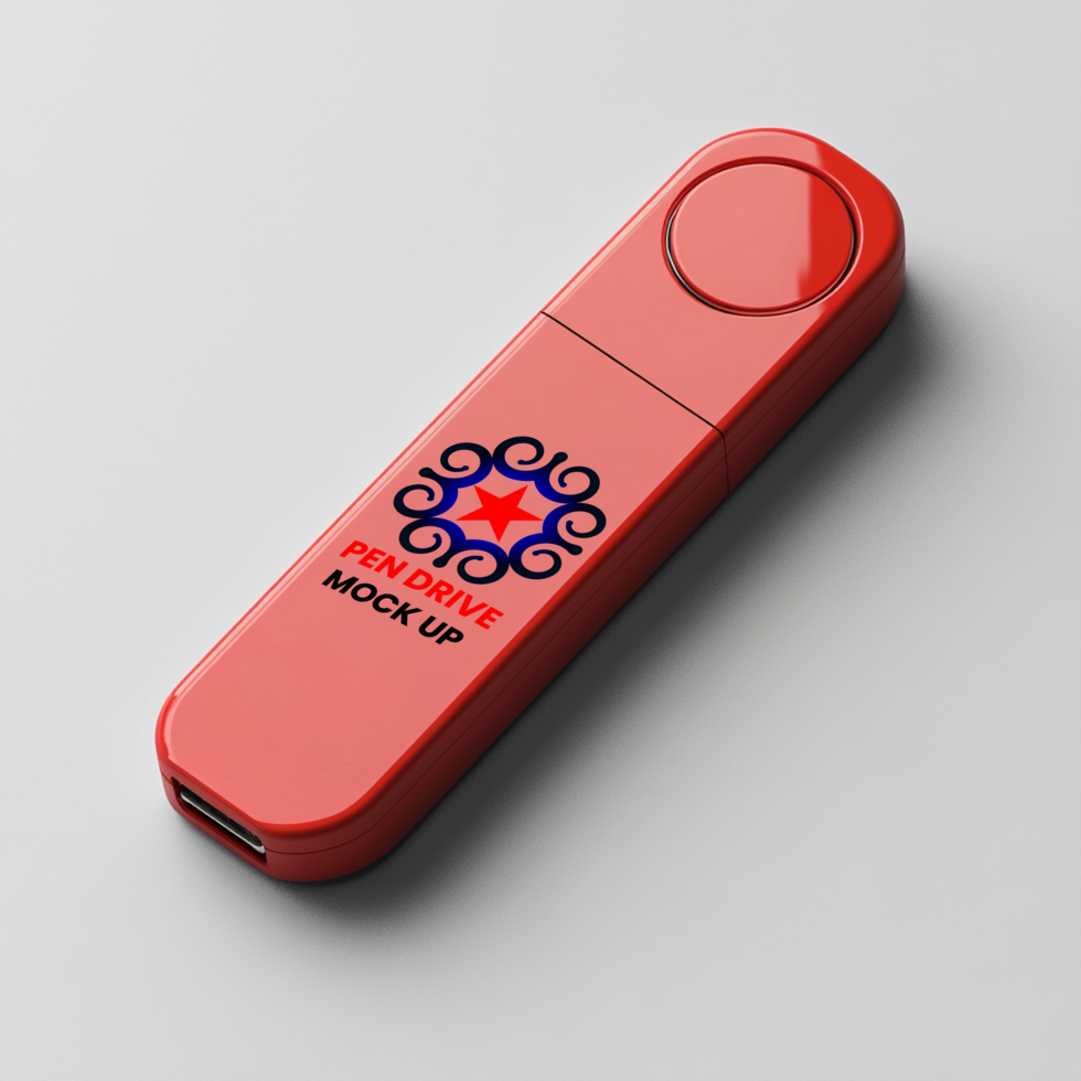 Smooth USB Pen drive mock up created for storage and micro-level Pen drive mock up branding psd
