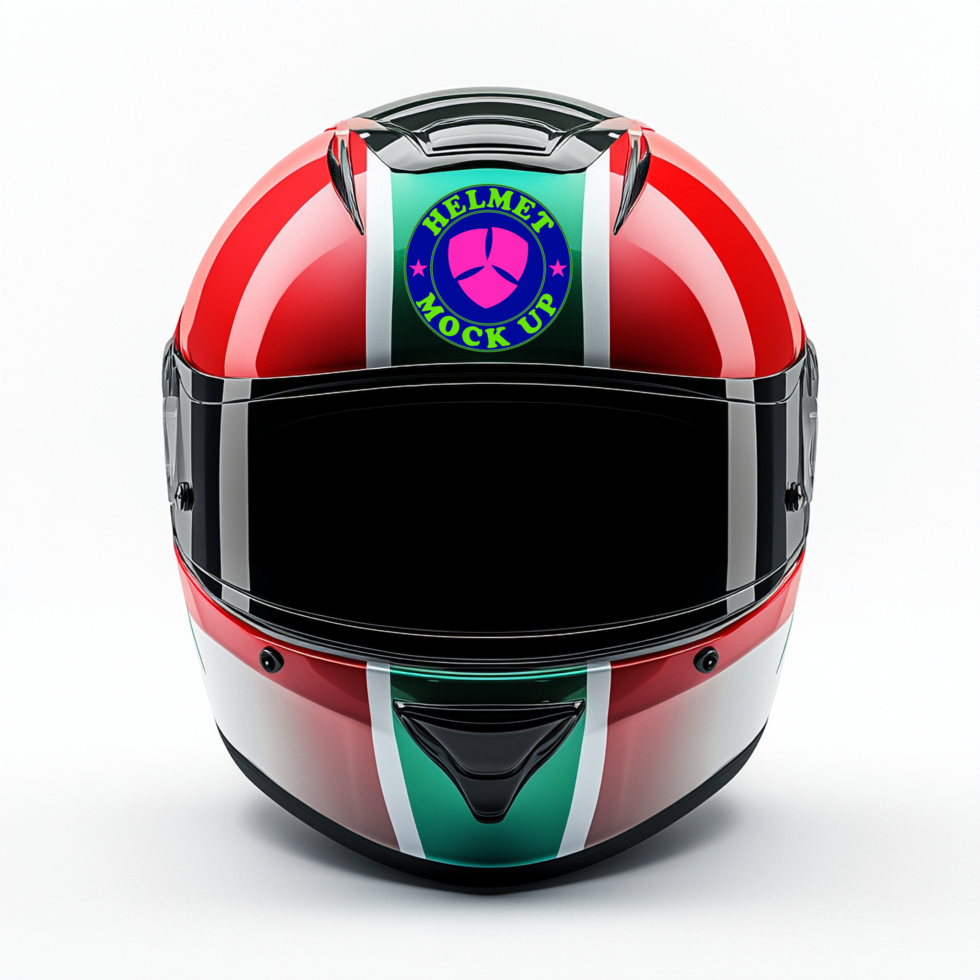 Lovely Helmet Mock Up 3D Full Face Motorcycle Helmet with Adjustable Visor Design psd