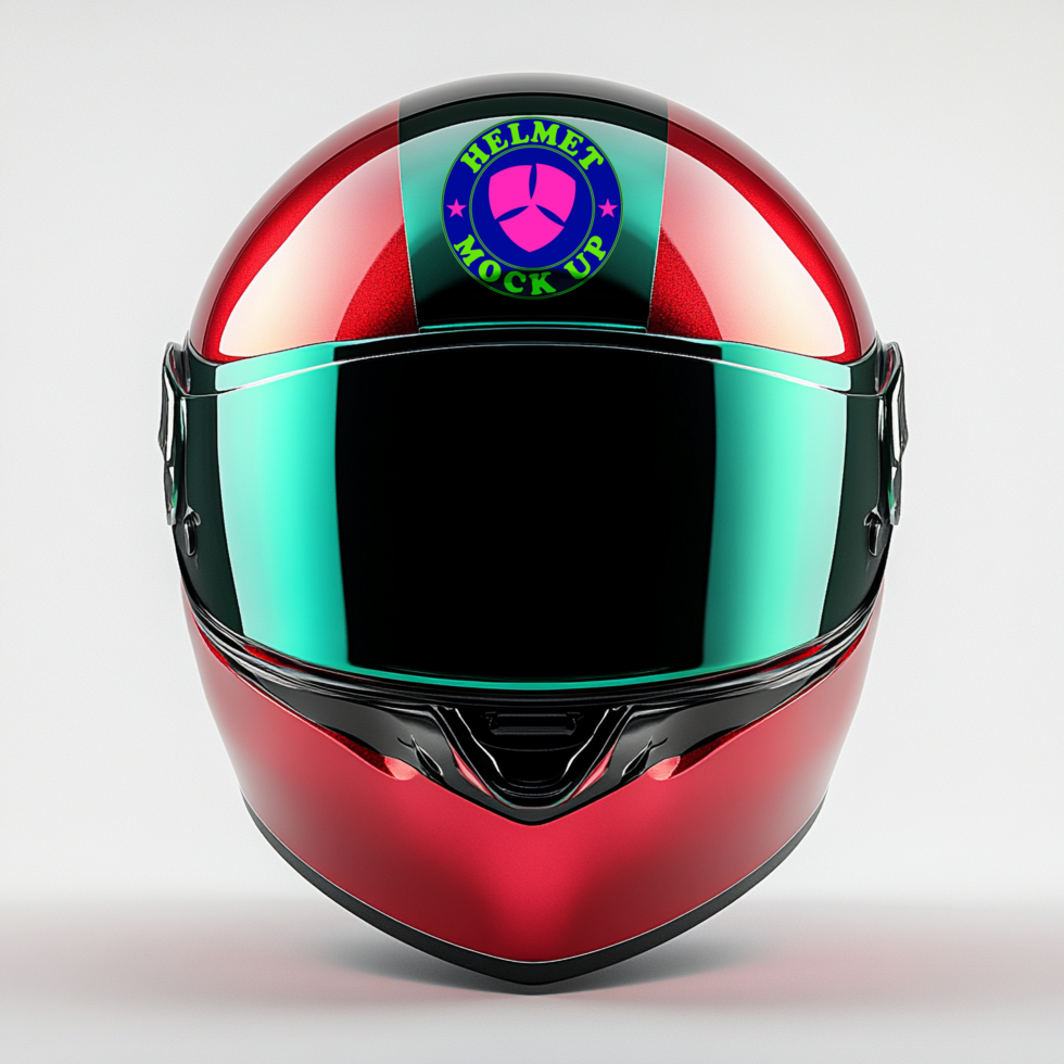 Eye catching Helmet Mock Up Vintage Motocross Helmet Template for Retro Sports Branding psd