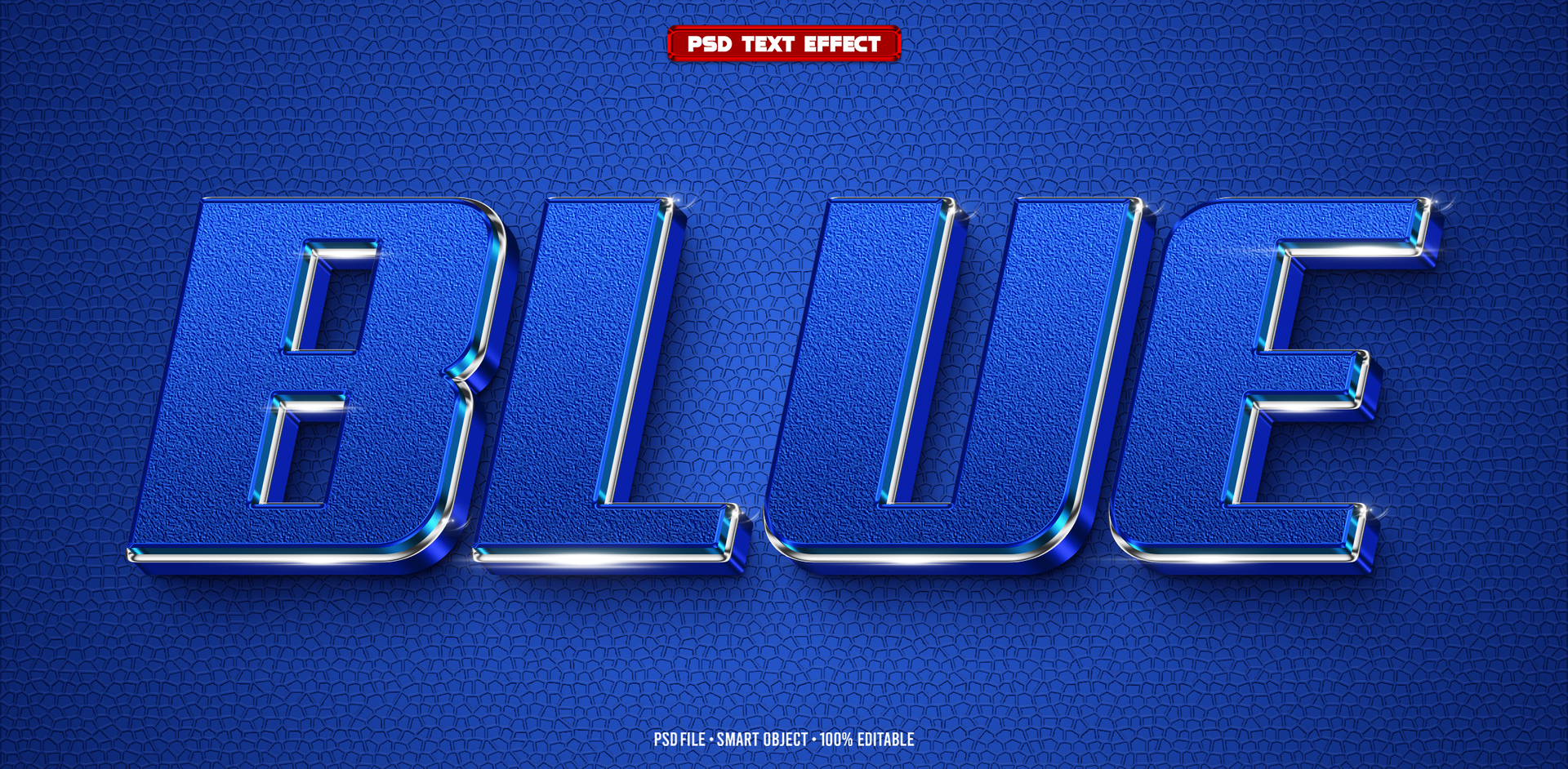 Blue shiny 3D editable text effect psd