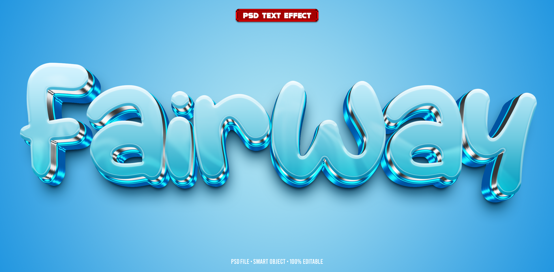 Fairway 3D editable text effect psd