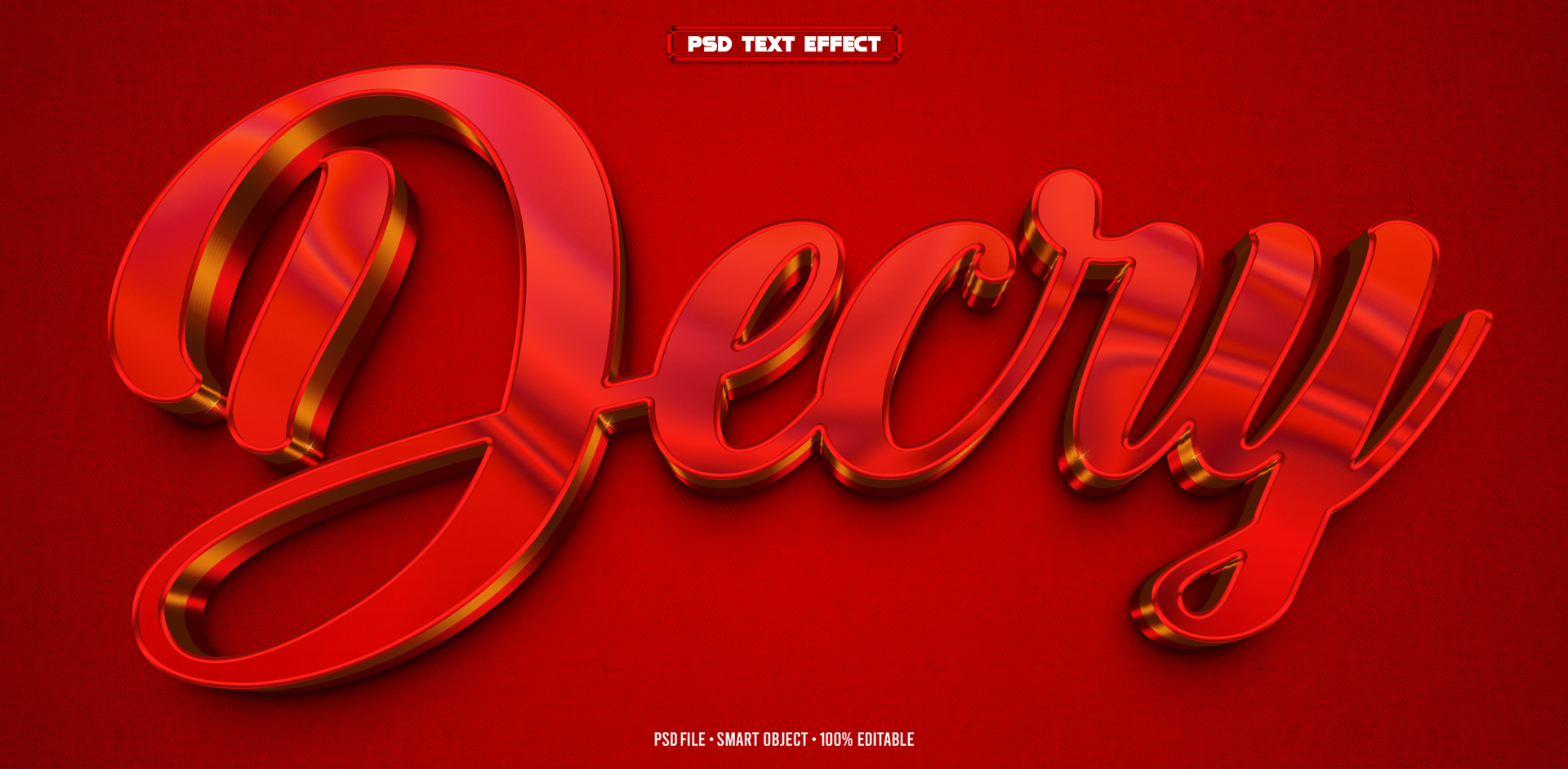 Decry 3D editable text effect psd