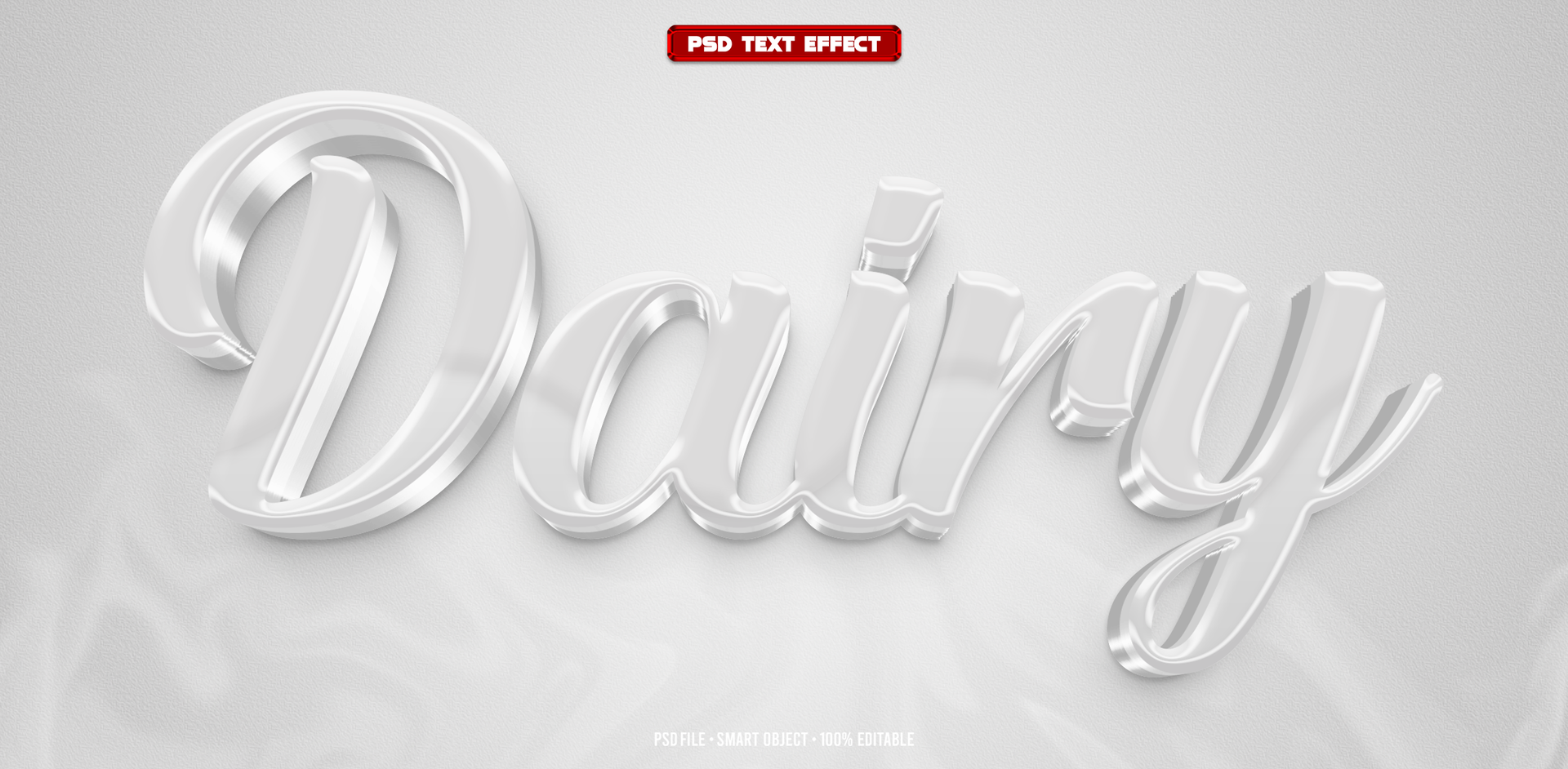 Dairy 3D editable text effect psd